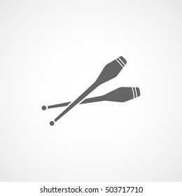 Gymnastic Mace Flat Icon On White Background