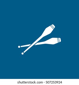 Gymnastic Mace Flat Icon On Blue Background