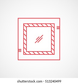 Gymnastic Mat Red Line Icon On White Background