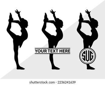 Gymnastic monogram Vector Illustration Silhouette svg