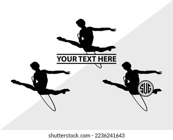 Gymnastic monogram Vector Illustration Silhouette svg
