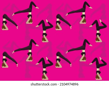Gymnastic Moves Elbow Stand Seamless Wallpaper Background