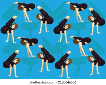 Gymnastic Moves High V-Support Seamless Wallpaper Background