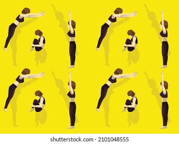 Gymnastic Moves Tsukahara Seamless Wallpaper Background