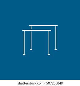Gymnastic Parallel Bars Flat Icon On Blue Background