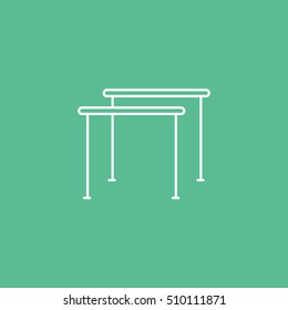 Gymnastic Parallel Bars Line Icon On Green Background