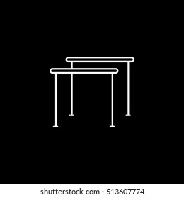 Gymnastic Parallel Bars Line Icon On Black Background