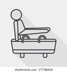 gymnastic pommel horse flat icon with long shadow, line icon