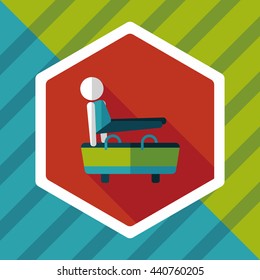 gymnastic pommel horse flat icon with long shadow,eps10