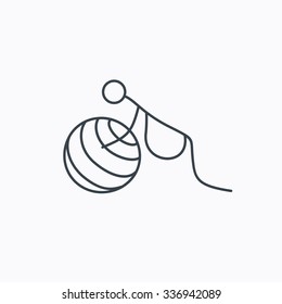 Gymnastic for pregnant icon. Pilates fitness sign. Sport workout symbol. Linear outline icon on white background.