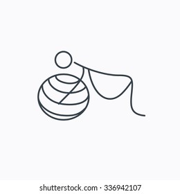 Gymnastic for pregnant icon. Pilates fitness sign. Sport workout symbol. Linear outline icon on white background.