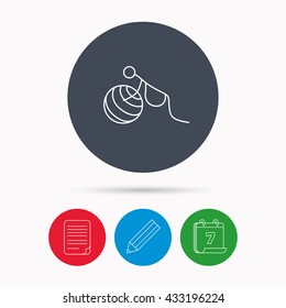 Gymnastic for pregnant icon. Pilates fitness sign. Sport workout symbol. Calendar, pencil or edit and document file signs. Vector
