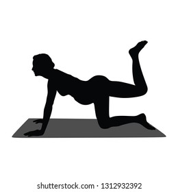 Gymnastic for pregnant. Yoga poses for Pregnant women. Prenatal exercise. Fitness healthy lifestyle. Vector illustration. - Vector
