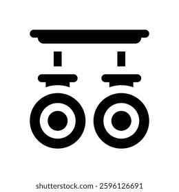 gymnastic ring glyph icon. Strong and solid vector icon for websites, mobile interfaces, presentations, and visual branding. High quality and easy to edit.