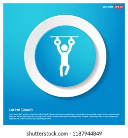 Gymnastic Ring Icon Abstract Blue Web Sticker Button - Free vector icon