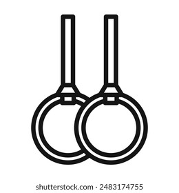 Gymnastikringsymbol Schwarze Linie Kunst Vektorgrafik