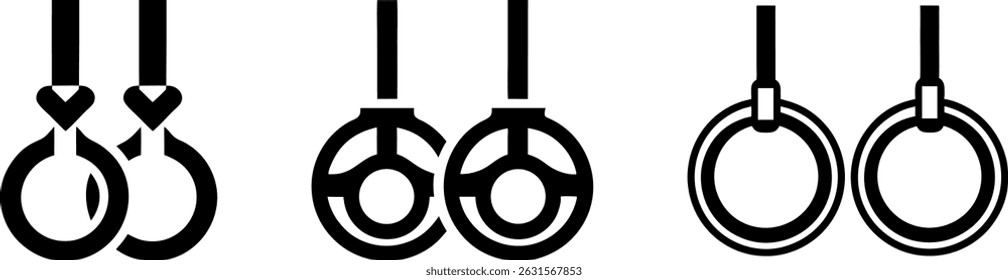 gymnastic ring icon, gymnast fitness ring vector art illustration 