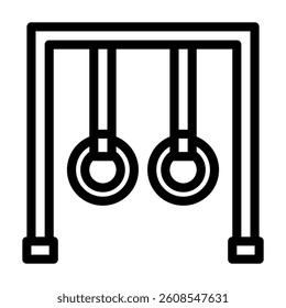 Gymnastic ring icon line style transparent