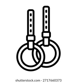 Gymnastischer Ring Symbol Linienstil Vektorgrafik
