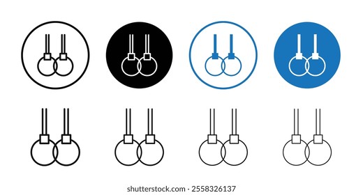 Gymnastic ring icon logo sign set vector outline