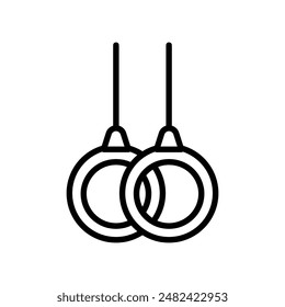 Gymnastic Ring Icon Set Fitness Equipment Illustrations for Sports and Exercise