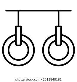 Gymnastic ring icon Simple outline vector logo