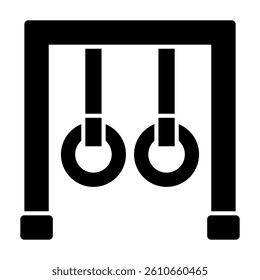 Gymnastic ring icon solid style transparent