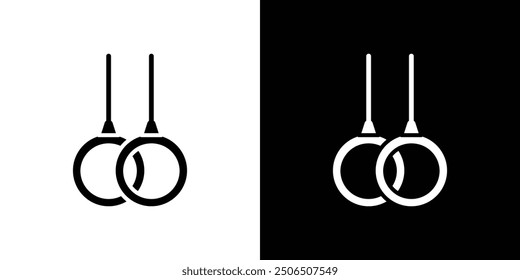 Gymnastic ring icon Thin line illustration set