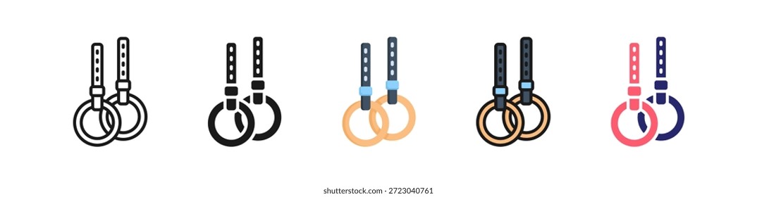 Gymnastische Ring mehrere Stil Icon Set Sammlung..