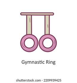 Gymnastic Ring Vector Filled outline Icon Design illustration. Workout Symbol on White background EPS 10 File