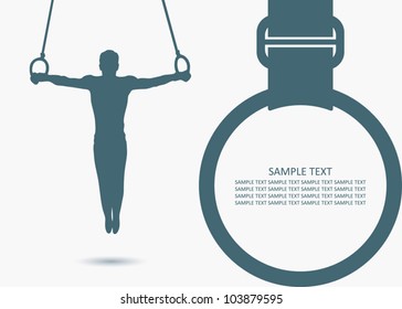 Gymnastic rings background - vector illustration