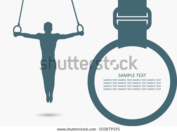 Gymnastic rings\
background - vector\
illustration