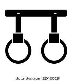 Gymnastic rings Black Glyph Vector Icon which can easily modifiy or edit

