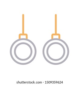 gymnastic rings colour line vector icon