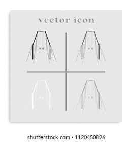 Gymnastic rings flat black and white vector icon.