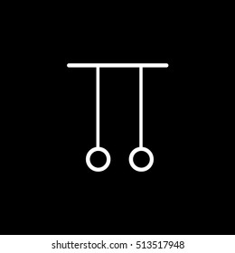 Gymnastic Rings Flat Icon On Black Background