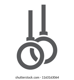 Gymnastic rings glyph icon, athletics and sport, sport rings sign, vector graphics, a solid pattern on a white background, eps 10.