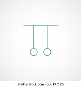 Gymnastic Rings Green Flat Icon On White Background