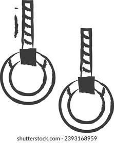 Gymnastic Rings hand drawn vector illustration