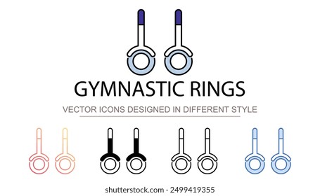 Gymnastic Rings icon design with white background stock illustration