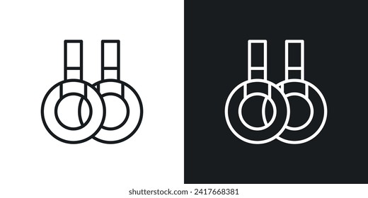 Gymnastic rings icon designed in a line style on white background.