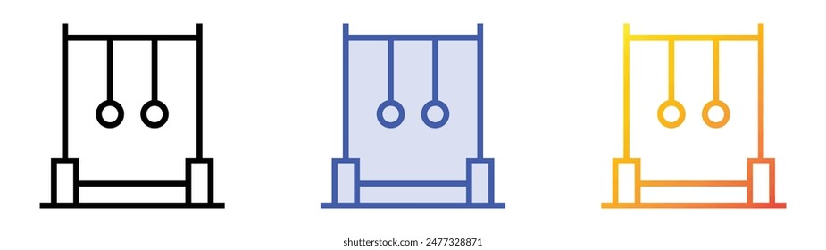 gymnastic rings icon. Linear, Blue Fill and Gradient Style Design Isolated On White Background