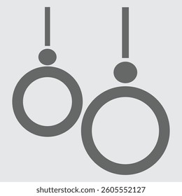 Gymnastic rings icon representing strength, balance, and aerial gymnastic exercises.