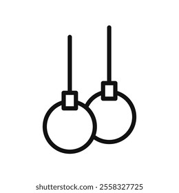 Gymnastic rings icon Symbol mark in Outline style