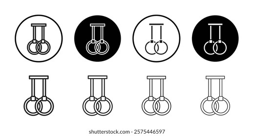 Gymnastic rings icon Thin line art collection