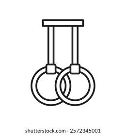 Gymnastic rings icon Vector flat thin line illustration