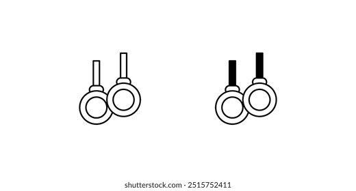 ícone de anéis de ginástica com fundo branco vetor ilustração de estoque