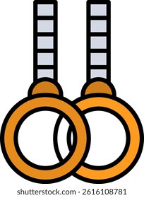 Gymnastic Rings Line Filled Vector Icon Design