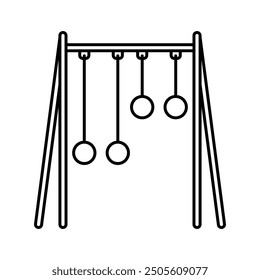 Gymnastic rings line icon editable stroke