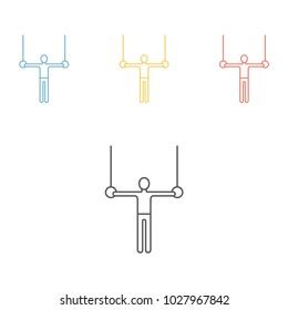 Gymnastic rings line icon, vector illustration